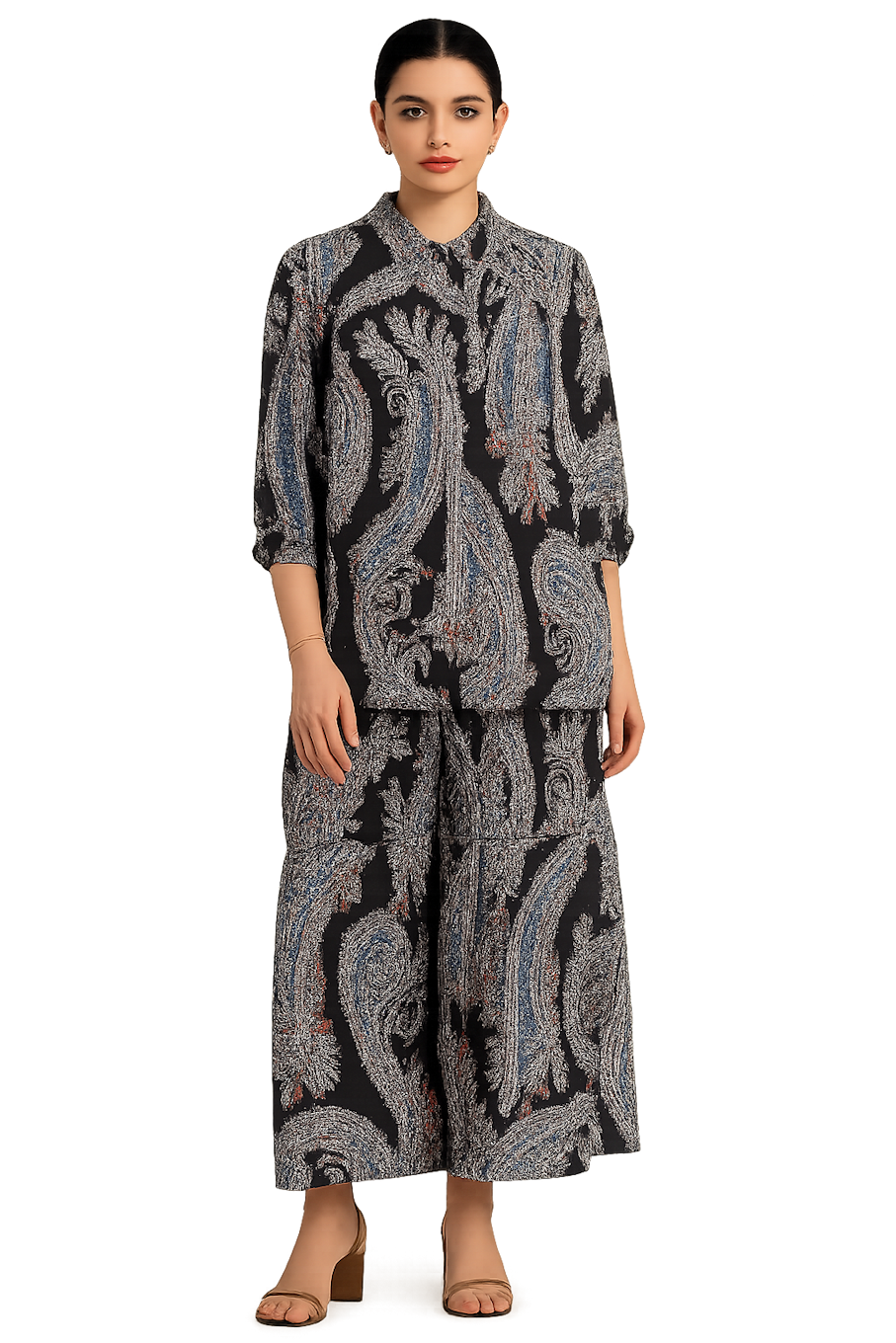 Ethinic Women Kurta Set-Black (Size-M) |D292